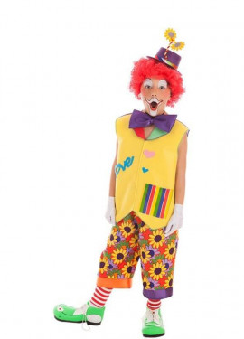 Costume da Uomo Clown Augusto Pagliaccio Circo Vestito Carnevale Halloween  nuovo