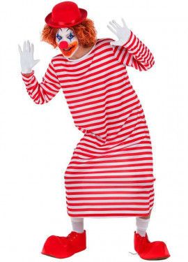 Striped Clown Costume with Bowler Hat for Men