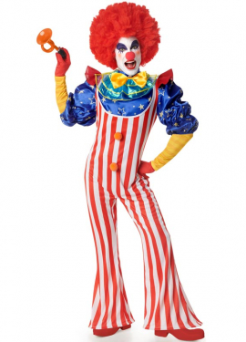 Men's Striped Clown Costume