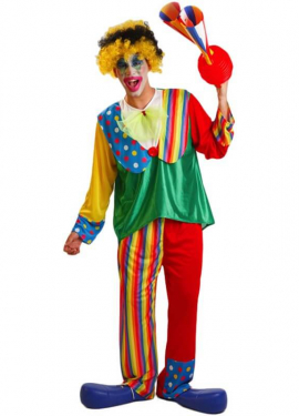 Striped Clown Costume for Men