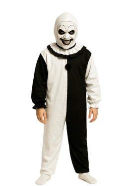 Disfraz de Payaso Asesino blanco y negro para niño