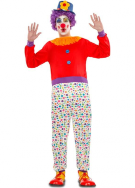 Clown Costume with Polka Dots for Men