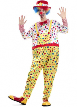 Clown costume with polka dots for men