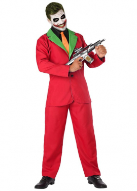 Red Conflict Clown Costume for Men