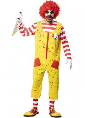 Men's Killer Burger Clown Costume