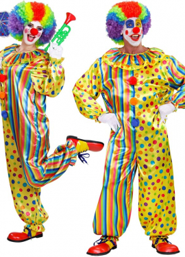 Costume da clown a pois per adulto