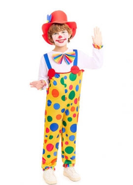 Clown Costume Overalls Polka Dots for Kids