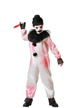 White Bloody Clown Costume for Child