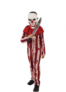 Striped Crazy Clown Costume for children