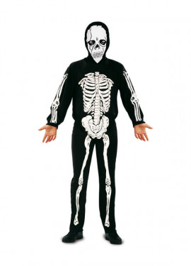 Fato de esqueleto para crianças
