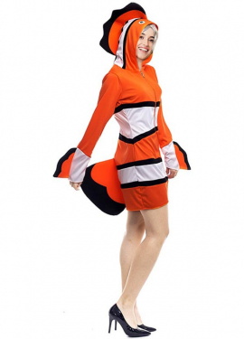 Orange and white fish costume for adults