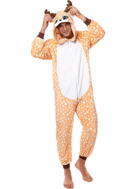 Deer Pajama Costume with polka dots for adults