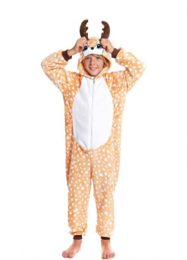 Polka Dot Deer Pajama Costume with Hood for Boy