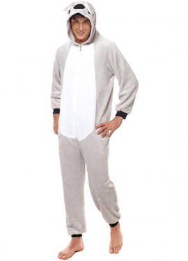 Graues Koala-Pyjama-Kostüm für Herren