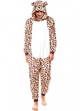 Brown Leopard Pajama Costume for Adults