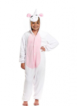 Pink Unicorn Pajama Costume with hood for girl