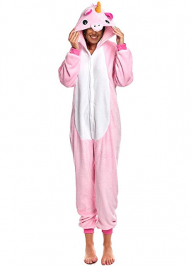 Pink Unicorn Pajama Costume for Adults