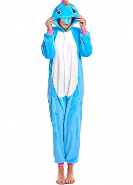 Turquoise Unicorn Pajama Costume for Adults