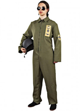 Green Aviator Fighter Pilot Costume for Men