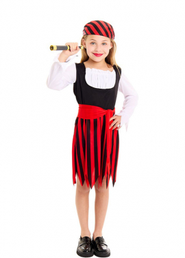 Striped pirate costume for girls