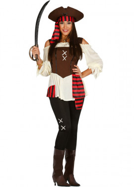 Disfraz de Pirata Granate para mujer