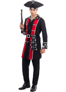 Pirate costume silver jacket for men