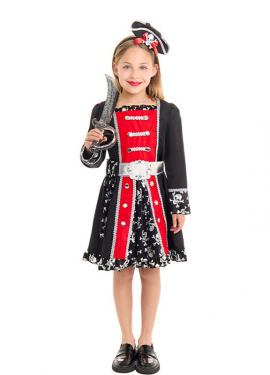 Pirate costume silver jacket for girls