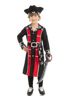 Pirate costume silver jacket for boy