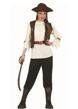 Búho Precioso Perca Disfraz de Pirata Corsaria Siete Mares para adolescente