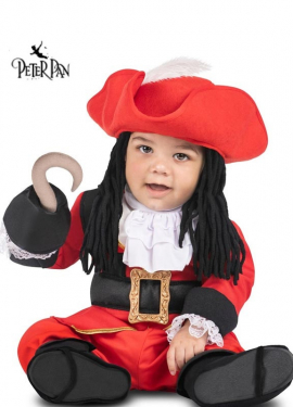 Red Hook Pirate Costume with Hat and Wig for Baby and Girls