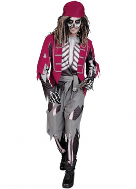 Men's Skeleton Cabin Boy Pirate Costume