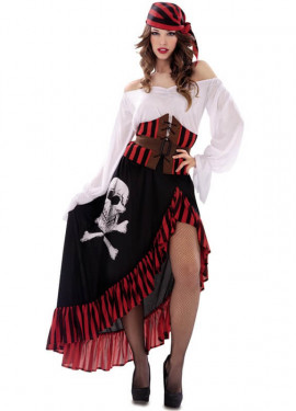 Disfraz de pirata para mujer adulta, disfraz de pirata embrujado para  mujer, disfraz de Halloween para mujer, talla L 10 12
