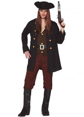 Disfraz de Capitán Pirata Negro para hombre  Disfraces de halloween para  adultos, Disfraz de pirata, Disfraz pirata hombre