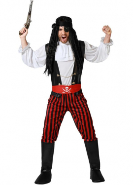 Striped Pirate Costume for Men