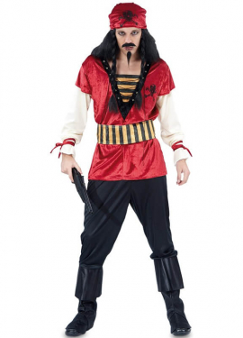 Red Pirate Costume for Men