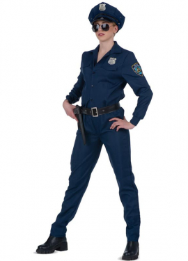 Blue police costume with belt for women