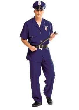 Costume blu della polizia per un uomo