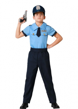 Blue police costume for boys