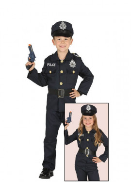 vino chasquido Teleférico Disfraz de Policía azul para niños