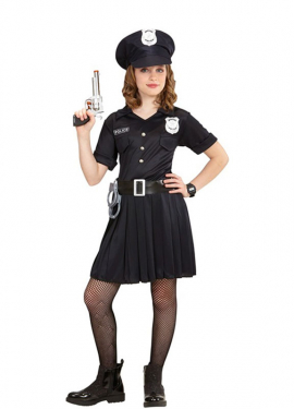 Police Costume with Cap for Girls