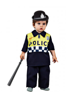 Black checkered police costume for babies and children