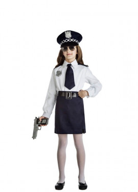 pila en el medio de la nada grua Disfraz de Policía para niña