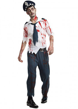 Disfraz de Policía Zombie para hombre
