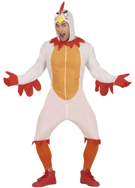 White Hooded Chicken Costume for Men