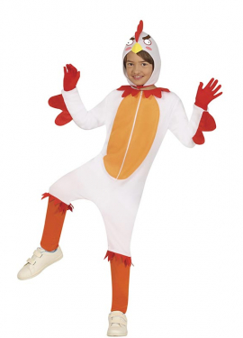 White Hooded Chicken Costume for Kids