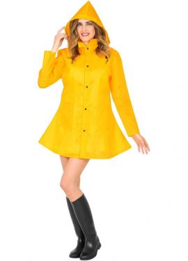 Yellow Raincoat Poncho Costume for Adults