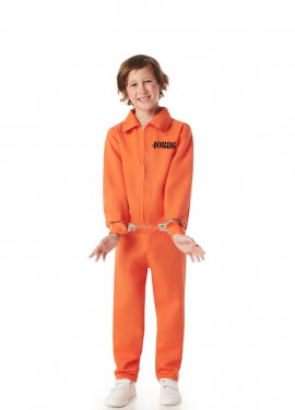Orange Convict Costume for Boys
