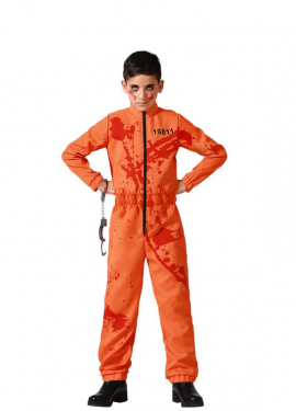 Orange Bloody Prisoner Costume for Boys