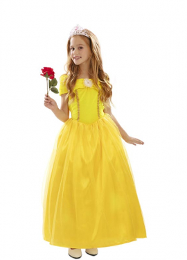 Yellow Fairytale Princess Costume for Girls