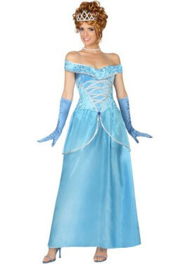 Disfraz de Princesa de Cuento Azul para mujer